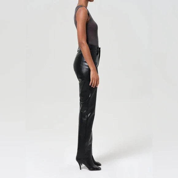 NWT Agolde 90s Pinch Waist Recycled Leather High Rise Pants Size 31 - Picture 4 of 11